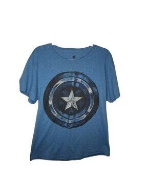 Captain America Disney Parks Marvel Blue T-Shirt Men's Size Medium M